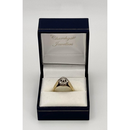 84 - Magnificent 18 carat GOLD and PLATINUM, DIAMOND RING. Fully hallmarked. 5 grams. Size O. Complete wi... 