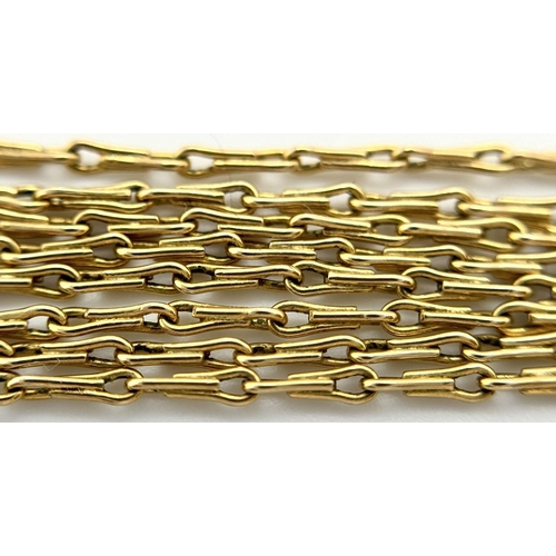 91 - Appealing 9 carat GOLD FANCY LINK NECKLACE. 2.4 grams. 40 cm.