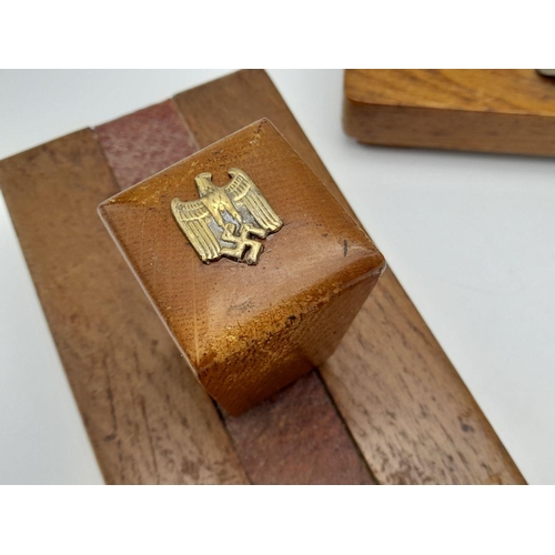 55 - Kriegsmarine Memorial Desk Set. The High Seas Badge indicates he served on Battleships and Cruisers.... 