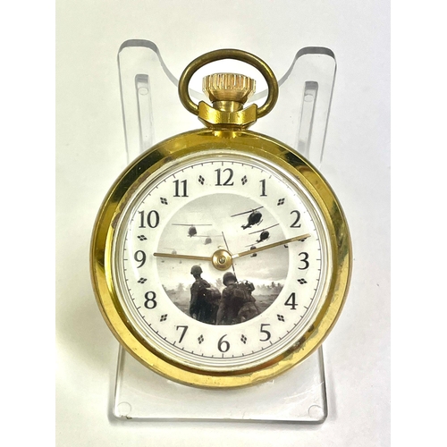 1798 - A Vintage Vietnam war scene pocket watch. In working order.