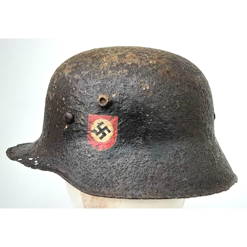 167 - Waffen SS M18 Double Decal Parade Helmet with M35 Liner. Found down a well somewhere in Bavaria. Som... 