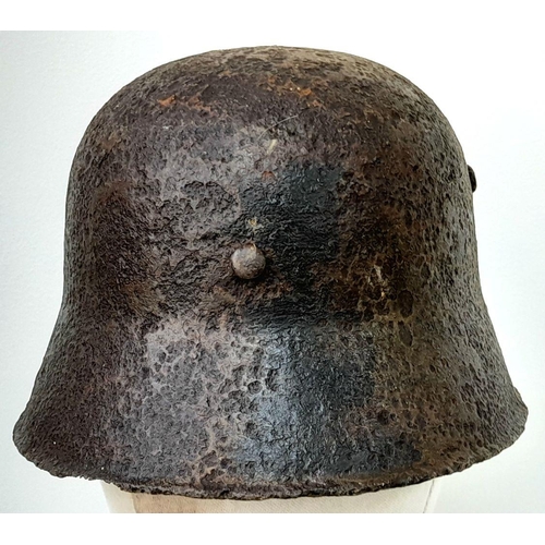 167 - Waffen SS M18 Double Decal Parade Helmet with M35 Liner. Found down a well somewhere in Bavaria. Som... 