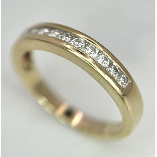 200 - A 14K YELLOW GOLD DIAMOND BAND RING 0.25CT 3.3G TOTAL WEIGHT, SIZE O.

ref: SC 1070