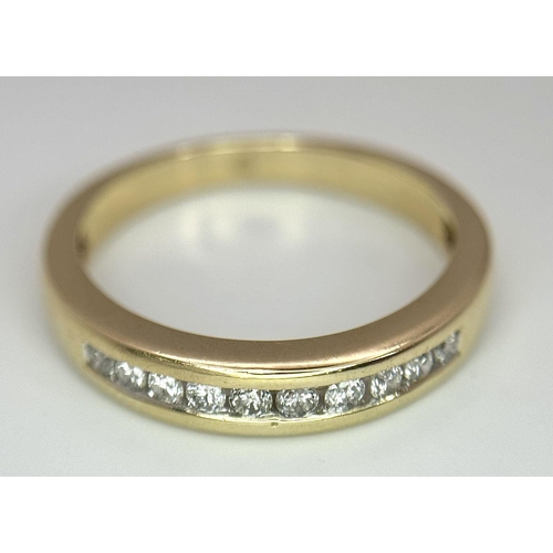 200 - A 14K YELLOW GOLD DIAMOND BAND RING 0.25CT 3.3G TOTAL WEIGHT, SIZE O.

ref: SC 1070