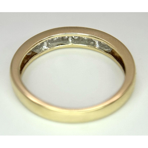 200 - A 14K YELLOW GOLD DIAMOND BAND RING 0.25CT 3.3G TOTAL WEIGHT, SIZE O.

ref: SC 1070