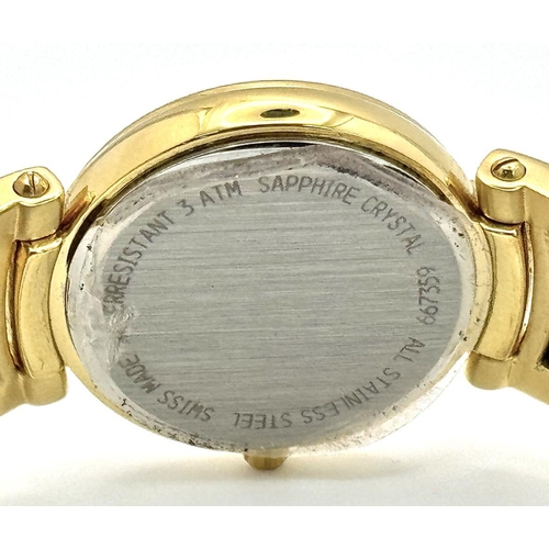 201 - A KUTCHINSKY ORIGINAL GOLD TONE WATCH 667.359 WITH DATE FUNCTION UNWORN WITH STICKERS NEEDS NEW BATT... 