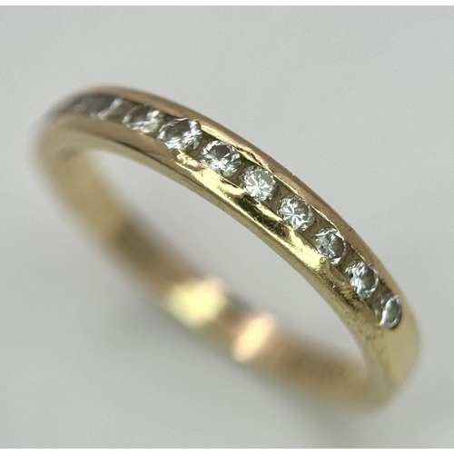 229 - A 14K YELLOW GOLD DIAMOND 1/2 ET RING 0.20CT, 1.8G TOTAL WEIGHT, SIZE L.

ref: BLUND 1003