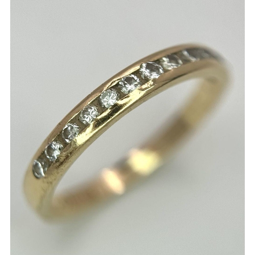 229 - A 14K YELLOW GOLD DIAMOND 1/2 ET RING 0.20CT, 1.8G TOTAL WEIGHT, SIZE L.

ref: BLUND 1003