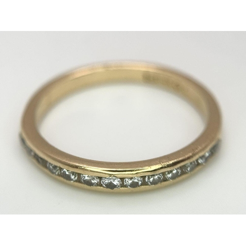 229 - A 14K YELLOW GOLD DIAMOND 1/2 ET RING 0.20CT, 1.8G TOTAL WEIGHT, SIZE L.

ref: BLUND 1003