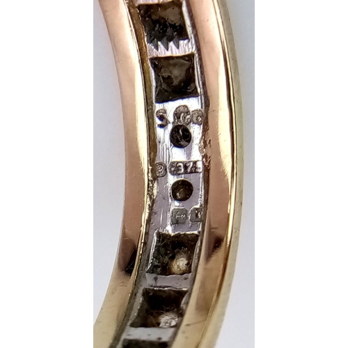 269 - A 9K GOLD STONE SET FULL ETERNITY RING .   3.2gms    size N