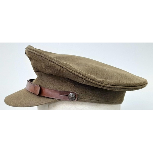 286 - WW2 British Officers Peaked Cap with a cloth SAS Cap Badge.