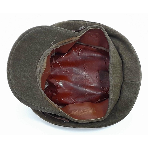 286 - WW2 British Officers Peaked Cap with a cloth SAS Cap Badge.