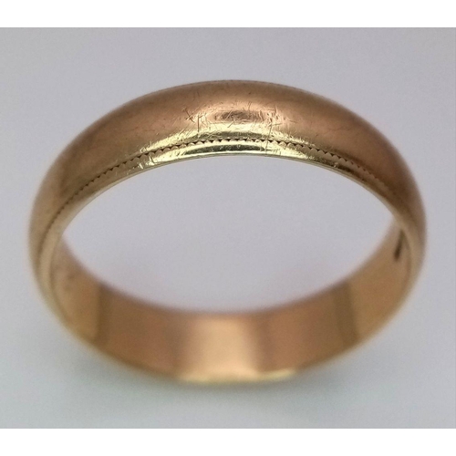 297 - A 9K GOLD BAND RING ,     5.2gms    size W