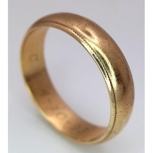 297 - A 9K GOLD BAND RING ,     5.2gms    size W