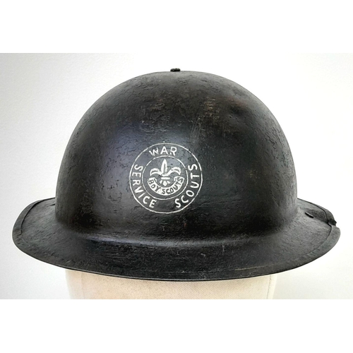 307 - WW2 British Home Front. Scouts on War Service helmet and belt.