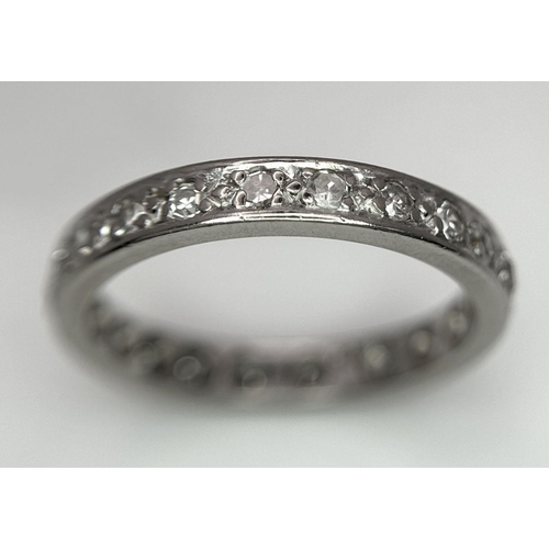 145 - AN 18K WHITE GOLD DIAMOND SET FULL ET RING 3.4G TOTAL WEIGHT, SIZE M, 0.25CT.

ref: SC 1085