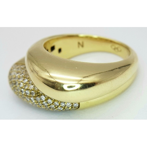 4 - AN 18K YELLOW GOLD DIAMOND SET LINKS OF LONDON RING 0.75CT, 12.9G TOTAL WEIGHT, SIZE M.

ref: SC 109... 