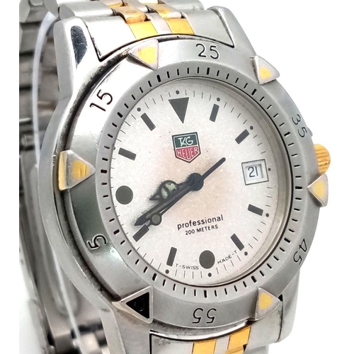 99 - A TAG HEUER 200 PROFFESIONAL WD1221-K-20 WATCH. FULL WORKING ORDER. BEZEL NEEDS NEW SPRING. REF: A/S... 