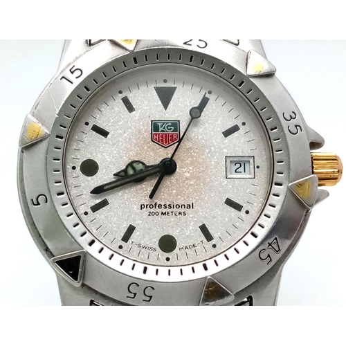 99 - A TAG HEUER 200 PROFFESIONAL WD1221-K-20 WATCH. FULL WORKING ORDER. BEZEL NEEDS NEW SPRING. REF: A/S... 