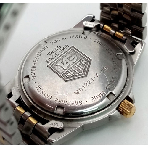 99 - A TAG HEUER 200 PROFFESIONAL WD1221-K-20 WATCH. FULL WORKING ORDER. BEZEL NEEDS NEW SPRING. REF: A/S... 