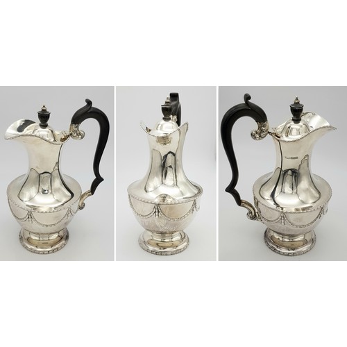 23 - A Regency Style Robert F Mosley Four Piece Tea Set. Hallmarks for Sheffield 1913. Total weight of 19... 