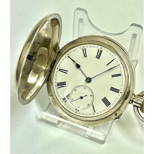 1 - A Rare Silver Minute Repeater Pocket Watch. Full hunter, in working order. Chimes hours, quarters an... 