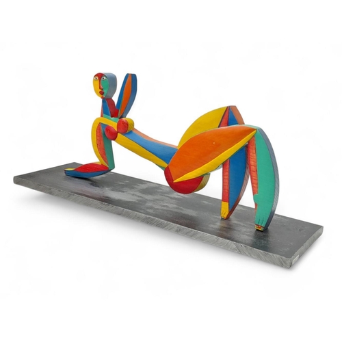 240 - An Abstract Wood Sculpture of a Reclining Female Nude by Eminent Mexican artist Jamie Goded/1945-/. ... 