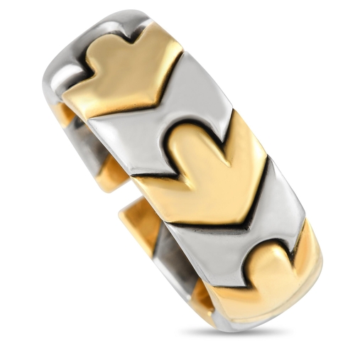 134 - WITHDRAWN A Bvlgari Alveare 18K Yellow Gold and Steel Ring. A finely crafted geometric ring from Bvl... 