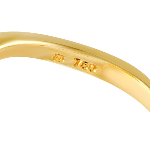 260 - A Mikimoto 18K Yellow Gold Pearl Ring. This yellow gold ring features a slim and slightly curved ban... 