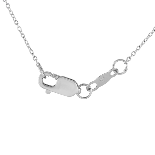 513 - A 14K White Gold 0.10ct Diamond Heart Station Necklace. Simple, elegant, and perfectly understated, ... 