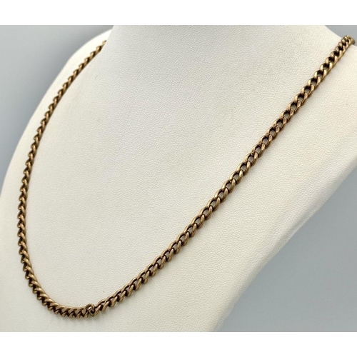 107 - An Italian 9K Yellow Gold Small Curb Link Chain. 48cm length. 6.4g weight.