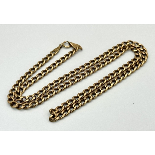 107 - An Italian 9K Yellow Gold Small Curb Link Chain. 48cm length. 6.4g weight.