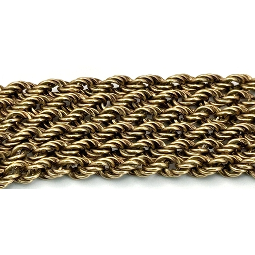 121 - A Vintage 9K Yellow Gold Rope Chain. 48cm. 7g weight.