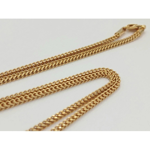 9 - An 18K Yellow Gold Different Colour Stone-Set Oval Pendant on an 18K Yellow Gold Foxtail Chain. 3.5c... 