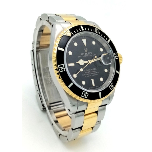 12 - A Rolex Submariner Gents Watch. Bi-Metal (18k gold and stainless steel) bracelet and case - 40mm. Mo... 