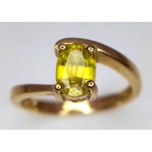 273 - Stunning hallmarked 9 carat GOLD RING. Having a beautiful Oval cut  CITRINE coloured gemstone set in... 