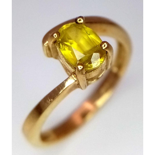 273 - Stunning hallmarked 9 carat GOLD RING. Having a beautiful Oval cut  CITRINE coloured gemstone set in... 