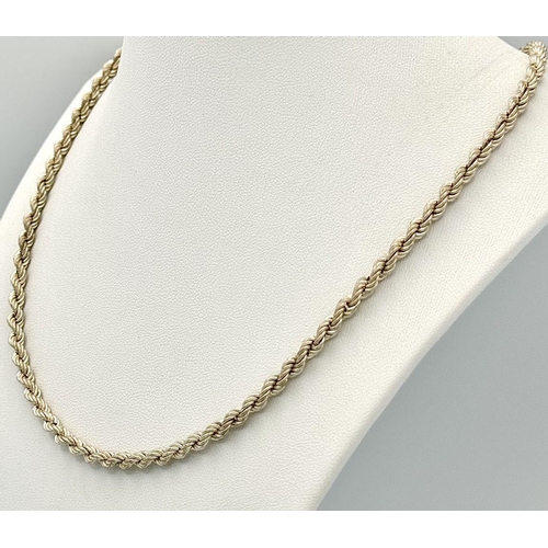 Nice quality SILVER ROPE NECKLACE 45 cm