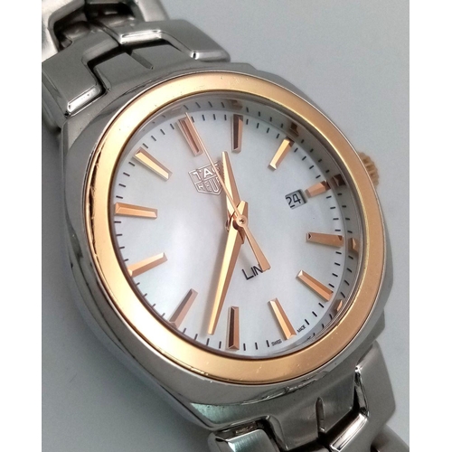 47 - A Tag Heuer Link Quartz Ladies Watch. Stainless steel bracelet and case - 32mm. Mother of pearl dial... 