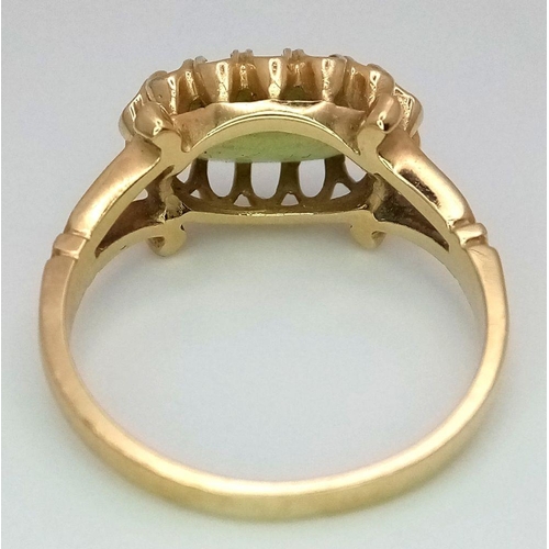 70 - Impressive and elegant 14 carat GOLD RING, having a long Oval Cut PERIDOT GEMSTONE in an Attractive ... 