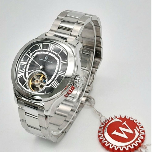 1337 - A Men’s Constantin Weisz Open Heart Design, Skeleton Back, Automatic Watch Model 18S059CW. 43mm Case... 