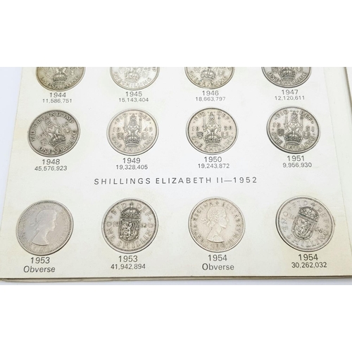 154 - Complete collection of Great Britain SHILLINGS and SIXPENCES 1937 to 1967 in a ‘ SANDLES’ 3 page Fol... 