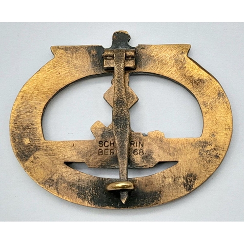 41 - A 3rd Reich U-Boat Crew Badge. Maker Schwein, Berlin.