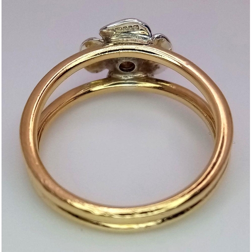 292 - AN 18K YELLOW GOLD LINKS OF LONDON DIAMOND SET DAISY RING. 4.5G. SIZE M. SC 2039