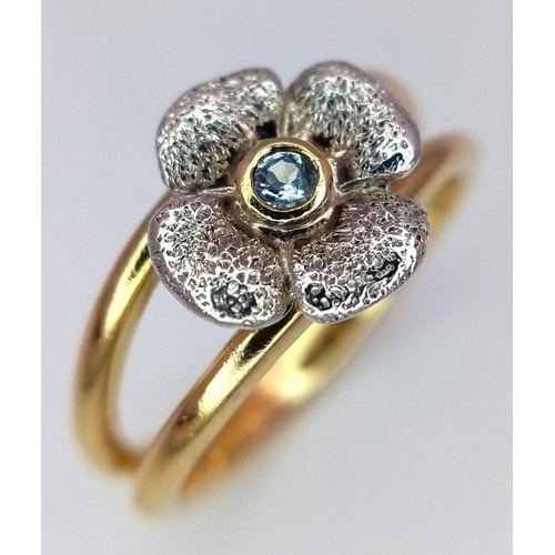 292 - AN 18K YELLOW GOLD LINKS OF LONDON DIAMOND SET DAISY RING. 4.5G. SIZE M. SC 2039