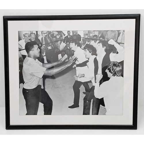 295 - A Framed and Glazed, Very Rare, Certified Original Signature, Muhammad Ali Signed Black and White Ph... 