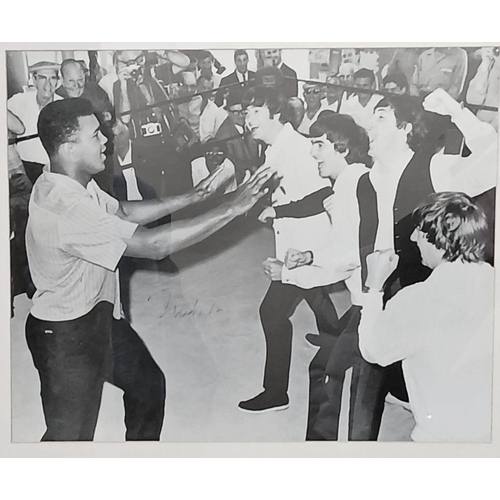 295 - A Framed and Glazed, Very Rare, Certified Original Signature, Muhammad Ali Signed Black and White Ph... 