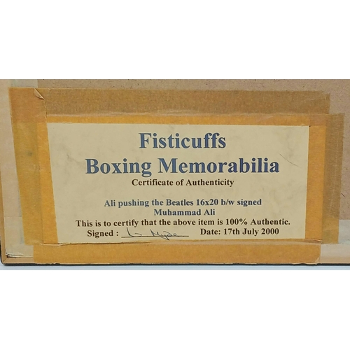 295 - A Framed and Glazed, Very Rare, Certified Original Signature, Muhammad Ali Signed Black and White Ph... 