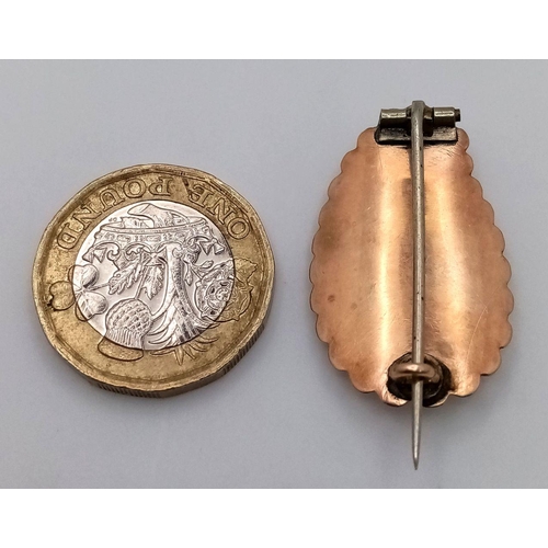 270 - A 9K yellow gold (tested as) cameo brooch, 4.1g total weight, approx 29mm x18mm. Ref: SH1676I