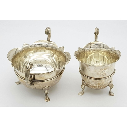 149 - An Antique Edwardian Four Piece Sterling Silver Tea and Coffee Set. Hallmarks for Sheffield 1903, 5 ... 